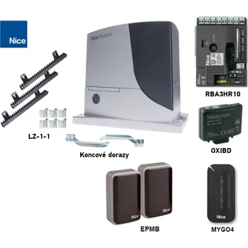 Pohon brány Sada pohonu pro posuvnou bránu do 1000kg/12m NICE Robus RB1000 (E)