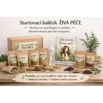 Kosmetická sada Startovací balíček: Živá péče o suché/kudrnaté vlasy + knížka a e-book zdarma