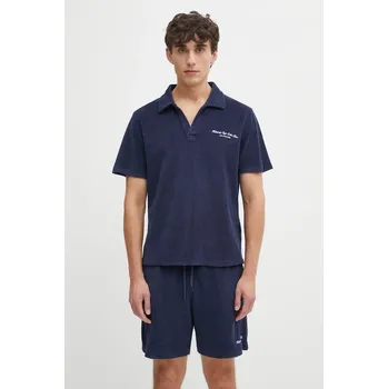 Bavlněné polo tričko Sporty & Rich Eden Script Terry, XL, námořnická modř, 59X