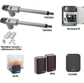 Pohon brány Sada pohonu NICE TOO TOO3024 pro dvoukřídlou bránu - jedno křídlo 3m/300kg s příslušenstvím