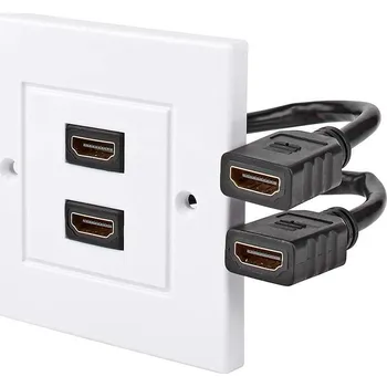 Kabel NEDIS Nástěnný Box HDMI™ | 2x HDMI™ Female | 4K@60Hz | Výstup HDMI™ | Černá | 18 Gbps | Pozlacené | Obálka