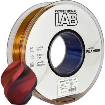 3D tisk Professional Lab Prof. Lab Filament PLA SILK tříbarevný červená žlutá modrá 1,75mm 1 kg