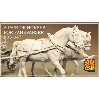 Plastikový model Copper state models 1/35 A pair of horses for Fahrpanzer