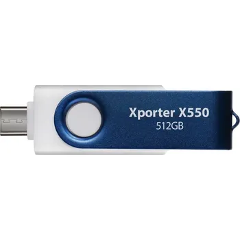 USB flash disk PATRIOT Xporter X550 512GB / USB Typ-A + USB Typ-C / USB 3.2 Gen 1 / bílo-modrá