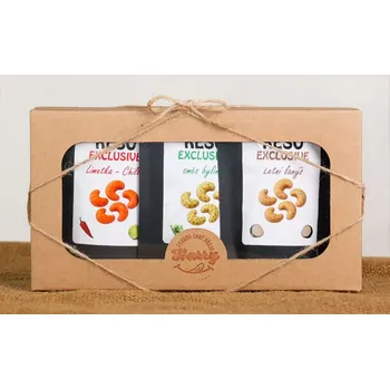 Dárková krabička Dárková sada Kešu EXCLUSIVE mix Letní lanýž + směs bylinek + Limetka Chilli (Dárková sada Kešu EXCLUSIVE mix Letní lanýž + směs bylinek + Limetka Chilli TOP CHUŤ)