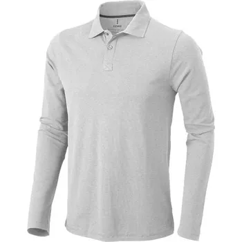 Pánské tričko Pánská polokošile Oakville s dlouhým rukávem - Šedá melanž, XXL