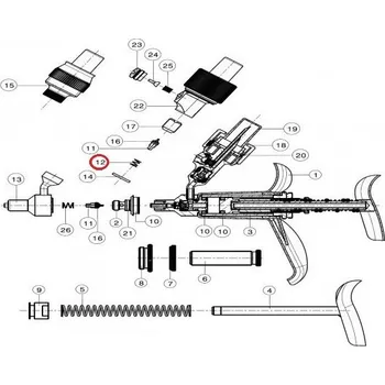 Chov hospodářského zvířete Náhradní díly pro FERRO-MATIC M91, Skleněný válec 0,1 - 5,0 ml Ventil kompresní pružiny