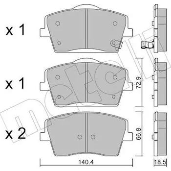 Auto-moto Sada brzdových destiček, vždy 4 kusy v sadě METELLI 22-1186-1