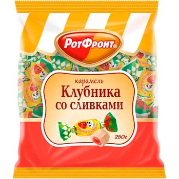 Bonbon Karamel Jahody se smetanou 250g Rot Front