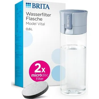 vodní filtr Filtrační láhev BRITA Vital Light Blue (0,6 l) snižuje chlór, jemné částice ≥ 15 µm, některé