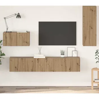 Televizní stolek vidaXL Nástěnná skříň na TV 4 pcs Artisanový dub kompozitní dřevo [3393467]