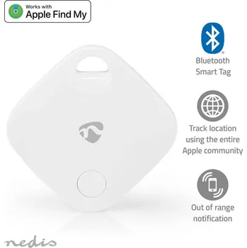 Elektronika NEDIS Vyhledávač Klíčů | Kompatibilní s: Apple Find My App | Napájení z baterie | 1x CR2032 | Včetně baterií | Verze Bluetooth®: 5.1 | Životnost baterie Až: 1 Rok | Bílá | 1 kusů