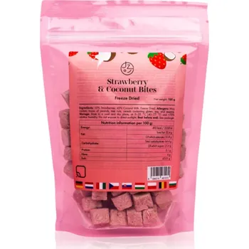 Sušené ovoce Jíme zdravě Lyofilizované jahodovo-kokosové kousky mrazem sušené ovoce 100 g