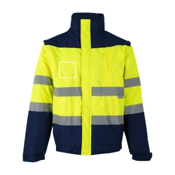 VL JUPITER LARGE. Dvoubarevná vycpaná bunda (180 g/m²) z polyesteru (100 %) s PU zátěrem 1 Levá strana, 100 x 100 Transfer, 1 barva