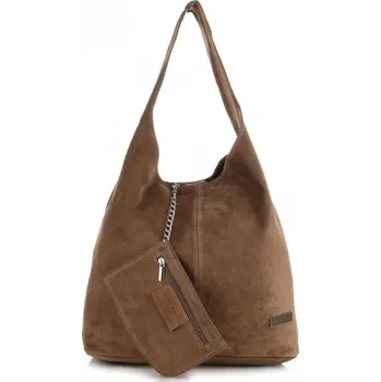 Kabelka Kožené kabelka shopper bag Vittoria Gotti zemitá V8802