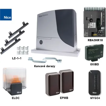 Pohon brány Sada pohonu pro posuvnou bránu do 1000kg/12m NICE Robus RB1000 (F)