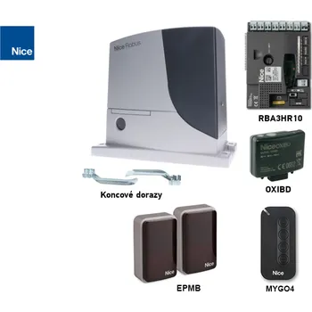 Pohon brány Sada pohonu pro posuvnou bránu do 1000kg/12m NICE Robus RB1000 (C)