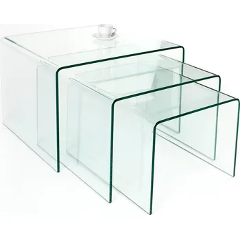 Konferenční stolek INVICTA INTERIOR Konferenční stolek TRIO GLASS sada 3 ks - tvrzené sklo