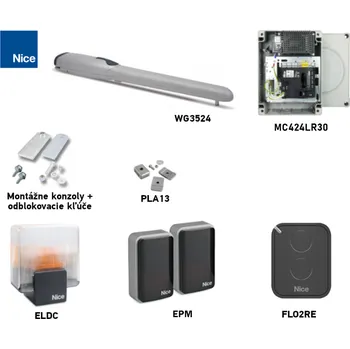 Pohon brány Sada pohonu NICE Wingo 3524 pro jednokřídlou bránu do 3,5 m/500 kg s příslušenstvím