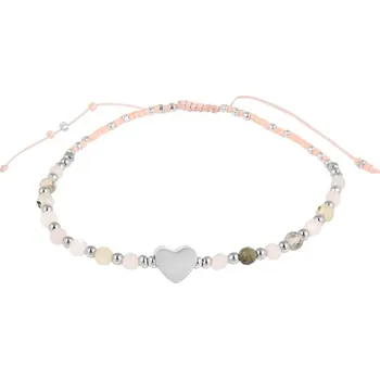 Módní doplněk Troli Jemný korálkový náramek se srdíčkem VBD392-B + 2 měsíce na vrácení zboží