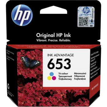 HP inkoustová náplň 653 tříbarevná