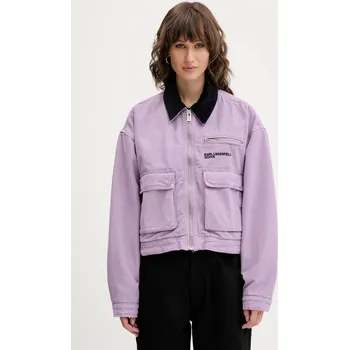 Bavlněná bunda Karl Lagerfeld Jeans A3W14016 fialová 40X, vel. M