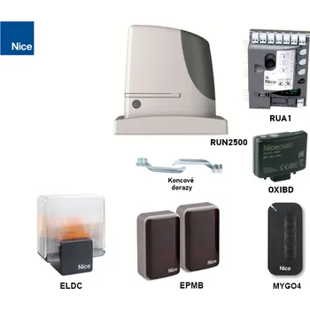 Pohon brány Sada pohonu pro posuvné brány do 2500 kg/18 m - NICE Run RUN2500 (D)