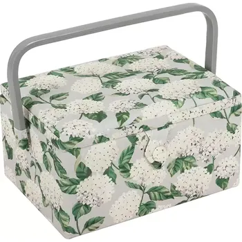 Organizér galanterie Střední košík na šití, pletení a háčkování - Hortenzie (Sewing box : Hydrangea )