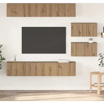 Obývací stěna vidaXL Sestava TV skříněk 6 pcs Artisanový dub kompozitní dřevo [3393161]