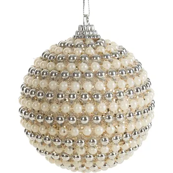 Vánoční ozdoba VÁNOČNÍ BANKA NA STROMEK SADA 6 KS (FI) 8 CM KRÉMOVÁ