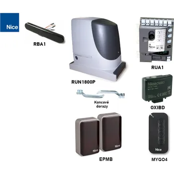 Pohon brány Sada pohonu pro posuvnou bránu do 1800kg/15m NICE Run RUN1800P (C)