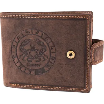 Peněženka Luxusní pánská kožená peněženka na patent se znamením zvěrokruhu Rak premium kůže Master Pragati Elite GTI 356L