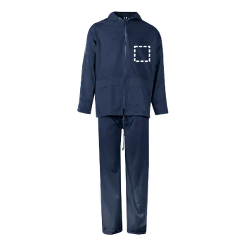 Pláštěnka VL SEDNA. Oblek do deště (225 g/m²), dvoudílný z polyesteru (100 %) s PVC zátěrem 90 Pravá strana, 300 x 300 Sítotisk (textil), 1 barva