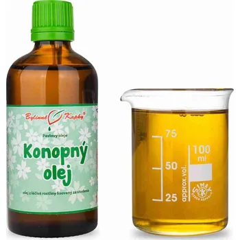 Doplněk stravy Bylinné kapky s.r.o. Konopný olej (olej z konopí) 100 ml - přírodní za studena lisovaný