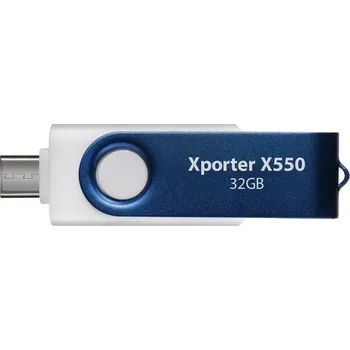 USB flash disk PATRIOT Xporter X550 32GB / USB Typ-A + USB Typ-C / USB 3.2 Gen 1 / bílo-modrá