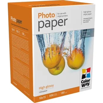 Fotopapír COLORWAY fotopapír/ high glossy 180g/m2, 10x15/ 500 kusů