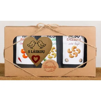 Dárkový potravinový koš Dárková sada Kešu EXCLUSIVE mix Letní lanýž + směs bylinek + Limetka Chilli s Láskou (Dárková sada Kešu EXCLUSIVE mix Letní lanýž + směs bylinek + Limetka Chilli s Láskou)