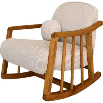 Křeslo Dětské houpací křeslo Kleamini bílé/hnědé