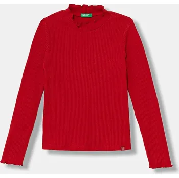 Dětská móda Dětské tričko s dlouhým rukávem United Colors of Benetton 381PC10RC.G.Seasonal červená 33X, vel. 160