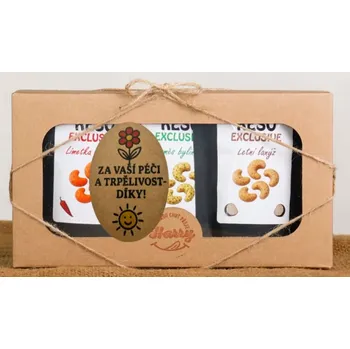 Dárkový potravinový koš Dárková sada Kešu EXCLUSIVE mix Letní lanýž + směs bylinek + Limetka Chilli za Vaši péči a trpělivost (Dárková sada Kešu EXCLUSIVE mix Letní lanýž + směs bylinek + Limetka Chilli za Vaši péči a trpělivost)
