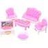 Doplněk pro panenku Nábytek do domečku pro panenky 15 ks růžový/bílý