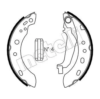 Brzdový systém Sada brzdových čelistí METELLI 53-0288