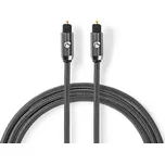 NEDIS Optický audio kabel | TosLink Zástrčka | TosLink Zástrčka | 5.00 m | Kulatý | Opletený | Šedá Gun Metal | Box s Okénkem
