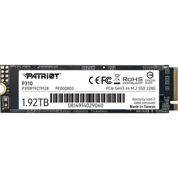 Pevný disk PATRIOT P310 1,92TB SSD / Interní / M.2 PCIe Gen3 x4 NVMe 1.3 / 2280