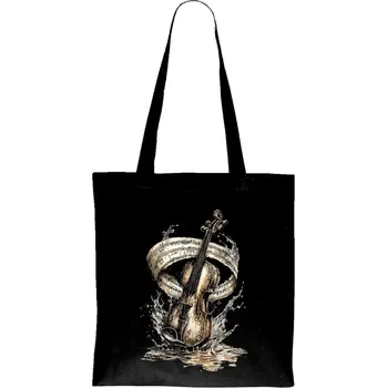 Plátěná taška - housle Barva: Černá