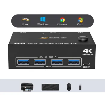 KVM přepínač KVM Přepínač USB + HDMI 2/1 4K 60Hz Kceve