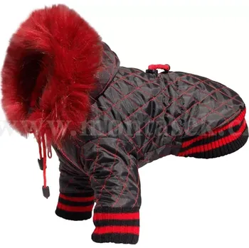 Obleček pro psa Bunda pro psa, prošívaná černo červená (Oblečky pro psy )