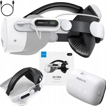 Virtuální realita BOBOVR E3 PRO 2025 - skvělý komfortní strap s výměnou baterií a 3,5mm jack pro Quest 3 a 3S ve standardním tvaru