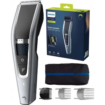 Strojek na vlasy Zastřihovač vlasů a vousů Philips HC5630, nástavce, pouzdro, voděodolný