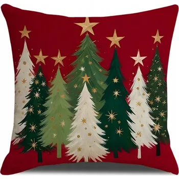 Povlak na polštářek VÁNOČNÍ POVLAK NA POLŠTÁŘ NA DEKORAČNÍ POLŠTÁŘEK JASÁNEK VZOR VÁNOCE 45x45 CM